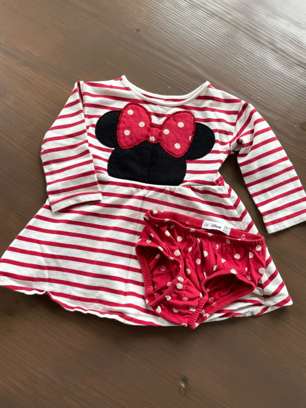 Disney Baby Gap Minnie Mouse Stripe Dress and Bloomers Set Size 12-18M